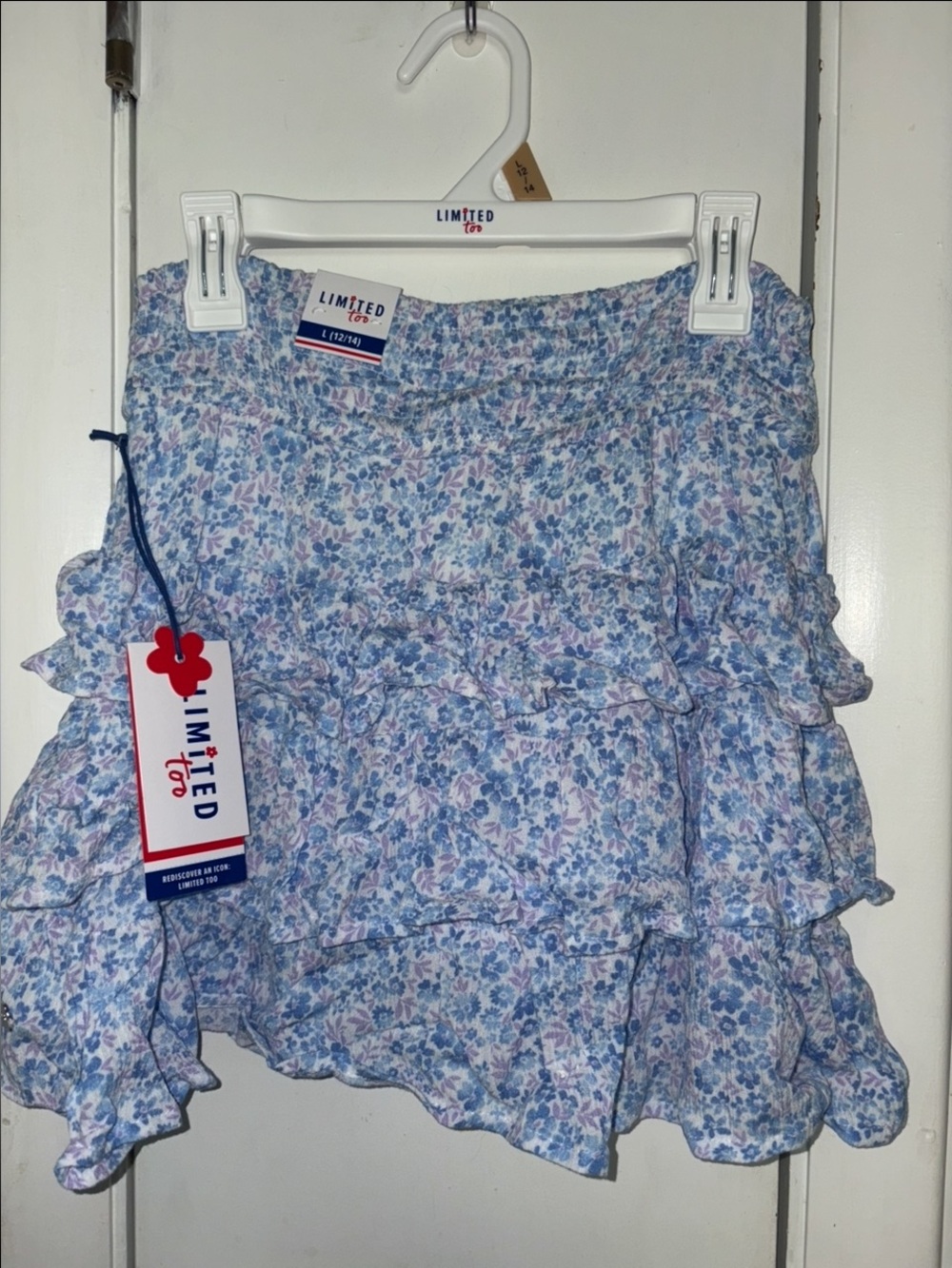 Limited Too Girls' Blue Floral Ruffle Skort